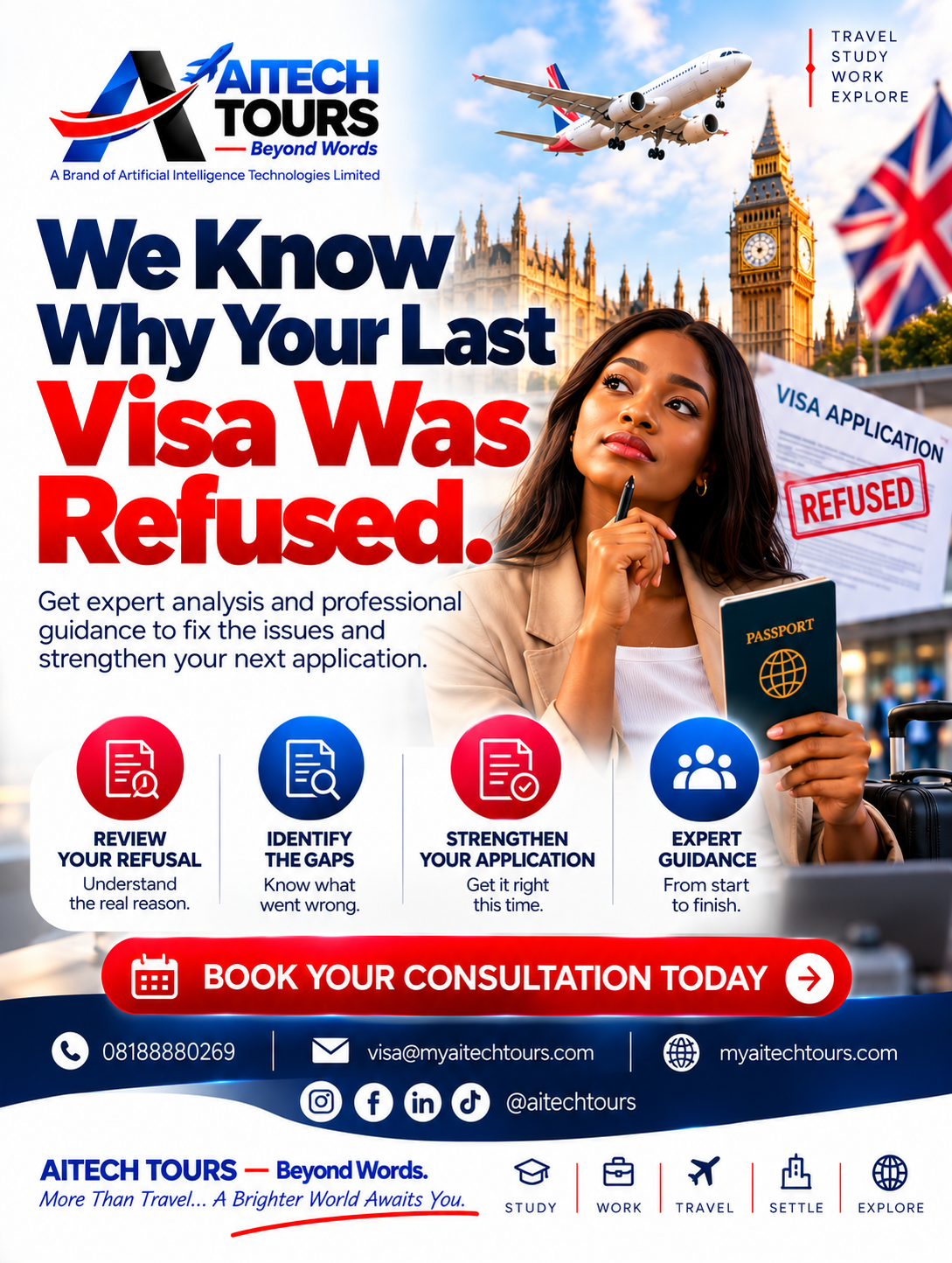 Visa refusal guidance by AITECH TOURS